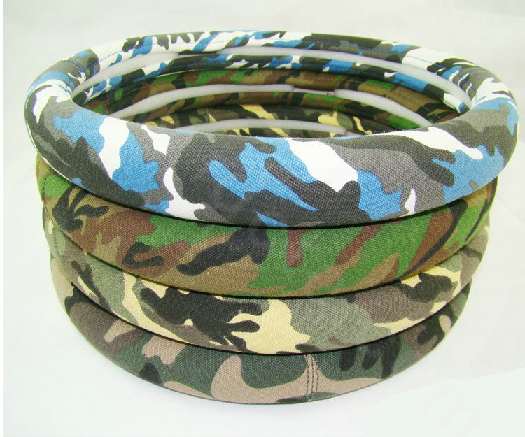 Calssic Man Camo Flax Car Steering Wheel Covers 15 inch 38CM Four Seasons General - Green