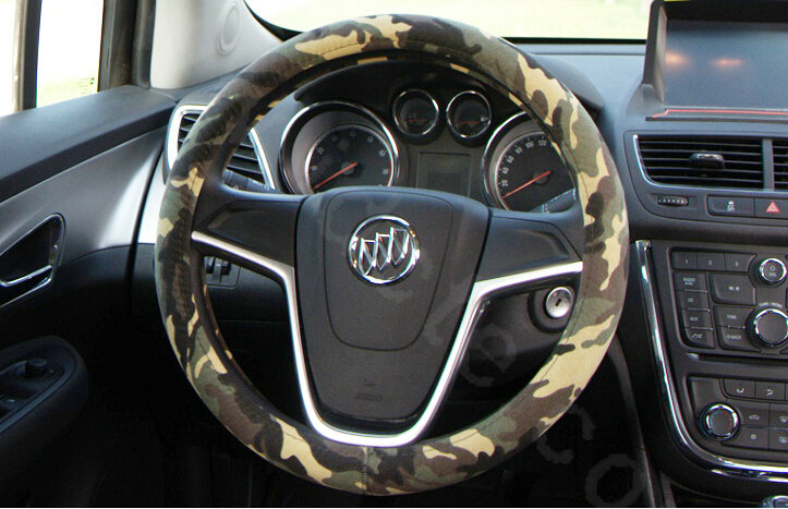 Calssic Man Camo Flax Car Steering Wheel Covers 15 inch 38CM Four Seasons General - Yellow