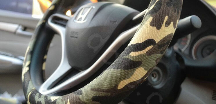 Calssic Man Camo Flax Car Steering Wheel Covers 15 inch 38CM Four Seasons General - Yellow