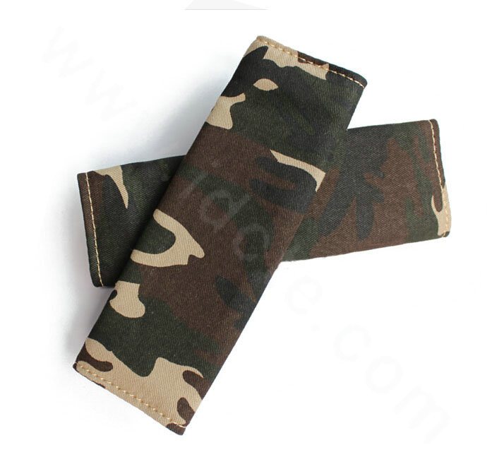 Calssic Man Camouflage Camo Cloth Auto Seat Safety Belt Covers 2pcs - Beige Green