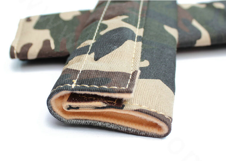 Calssic Man Camouflage Camo Cloth Auto Seat Safety Belt Covers 2pcs - Beige Green