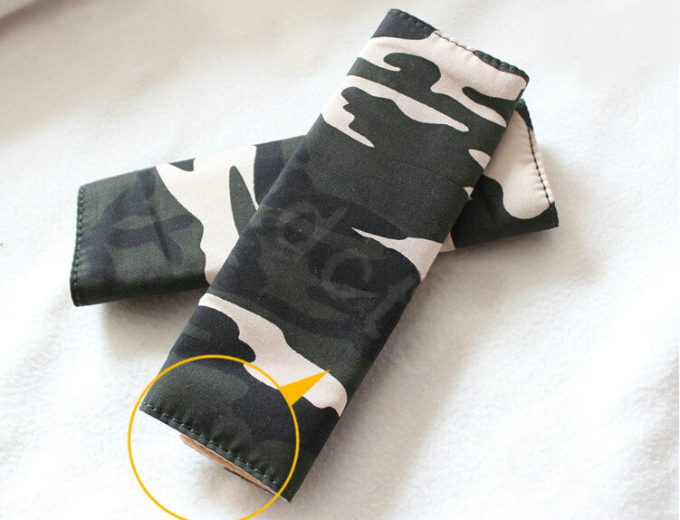 Calssic Man Camouflage Camo Cloth Auto Seat Safety Belt Covers 2pcs - Dark Green