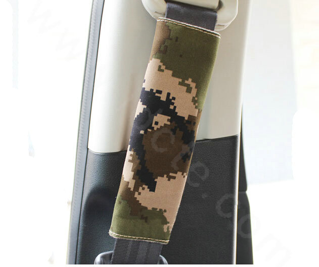 Calssic Man Camouflage Camo Cloth Auto Seat Safety Belt Covers 2pcs - Green