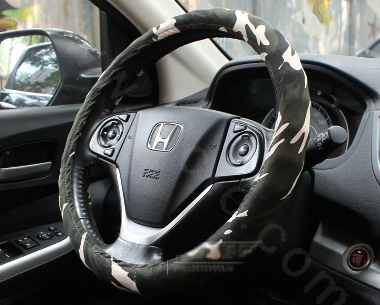 Calssic Man Wave Camo Cloth Auto Grip Steering Wheel Covers 15 inch 38CM - Dark Green