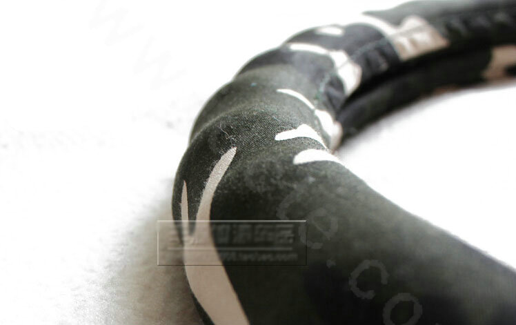 Calssic Man Wave Camo Cloth Auto Grip Steering Wheel Covers 15 inch 38CM - Dark Green