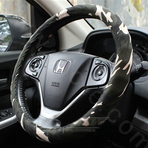 Calssic Man Wave Camo Cloth Auto Grip Steering Wheel Covers 15 inch 38CM - Dark Green