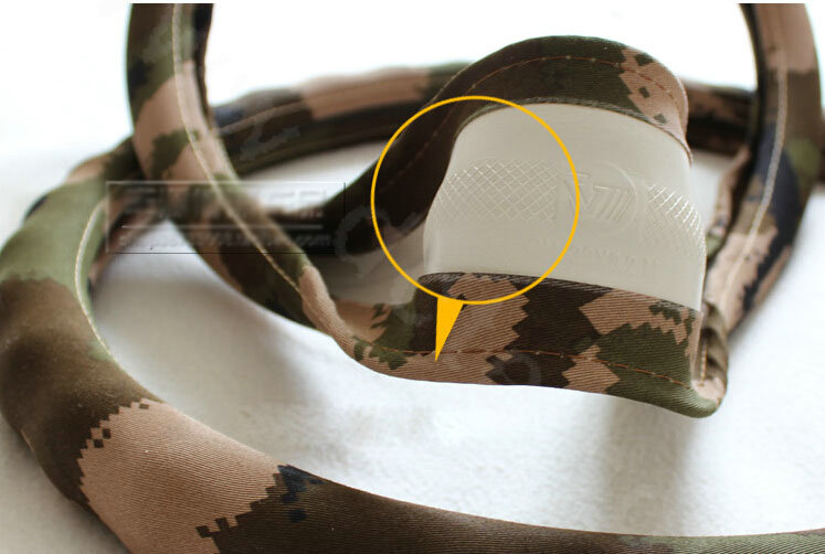 Calssic Man Wave Camo Cloth Auto Grip Steering Wheel Covers 15 inch 38CM - Green