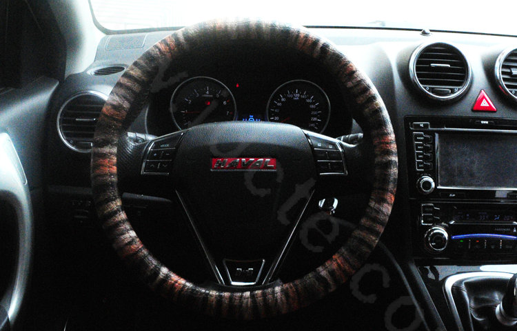 Calssic Python Snake Print PU Leather Car Steering Wheel Covers 15 inch 38CM - Brown Black