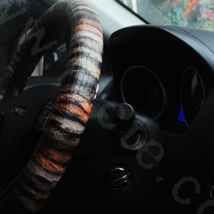 Calssic Python Snake Print PU Leather Car Steering Wheel Covers 15 inch 38CM - Brown Black