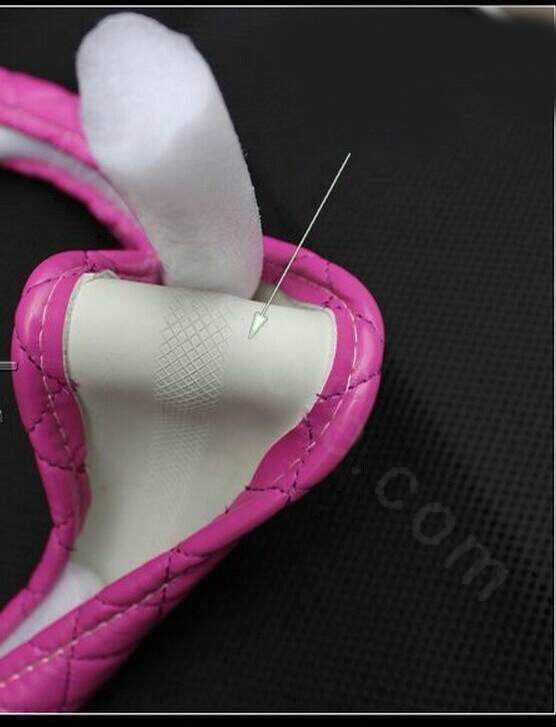 Calssic Rhomb Sheepskin Leather Car Steering Wheel Covers 15 inch 38CM - Rose