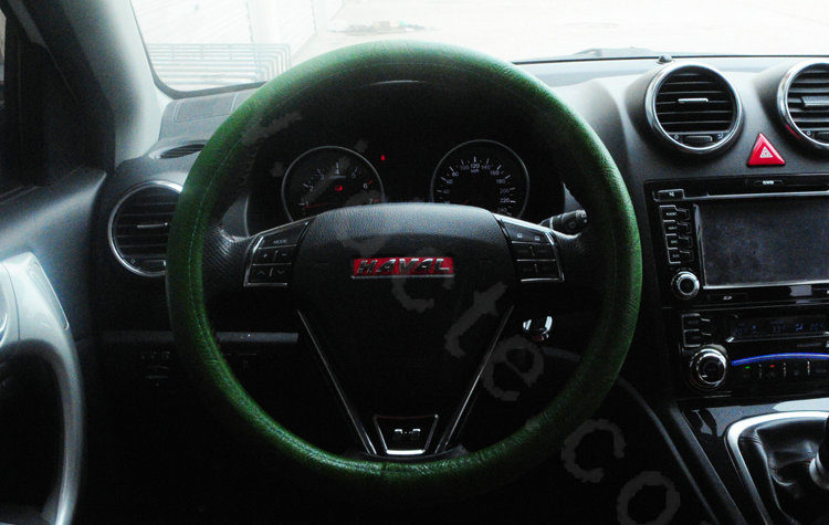 Calssic Snake Grain PU Leather Car Steering Wheel Covers 15 inch 38CM - Green