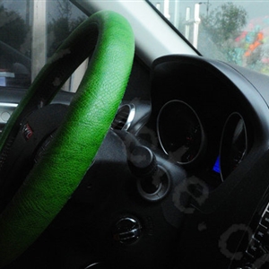 Calssic Snake Grain PU Leather Car Steering Wheel Covers 15 inch 38CM - Green