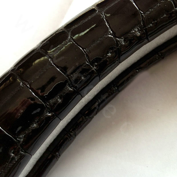 Calssic Women Crocodile Genuine Leather Car Steering Wheel Covers 15 inch 38CM - Black