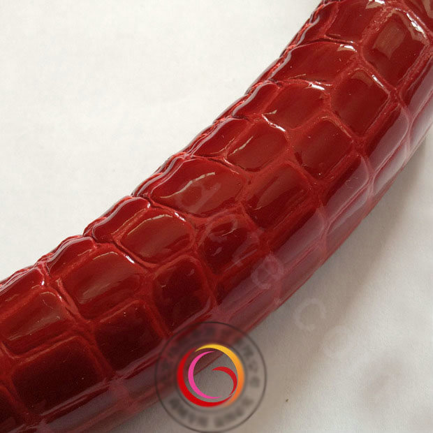 Calssic Women Crocodile Genuine Leather Car Steering Wheel Covers 15 inch 38CM - Red