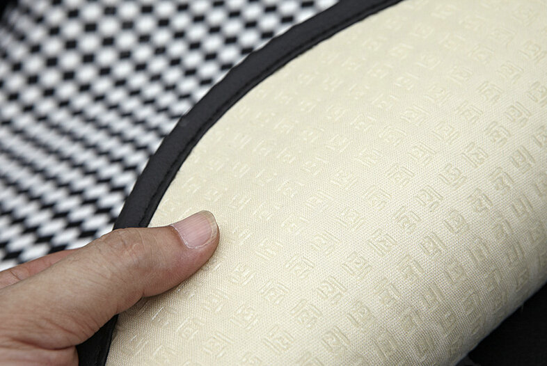 Classic Plaids Cloth Universal Car Seat Cushion PU Leather 10pcs Set - Black White