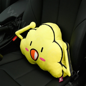 Cute Flaky Clouds Short Plush Auto Support Lumbar Pillow Car Interior Decoration 1pcs - Yellow