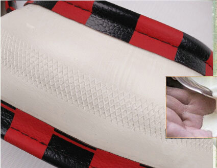 Discount Classic Plaids PU Leather Car Steering Wheel Covers 15 inch 38CM - Red Black