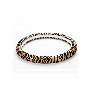 Discount Zebra Print PU Leather Car Steering Wheel Covers 15 inch 38CM - Gold