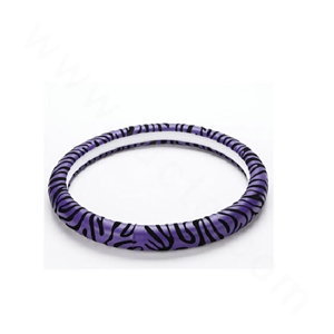 Discount Zebra Print PU Leather Car Steering Wheel Covers 15 inch 38CM - Purple