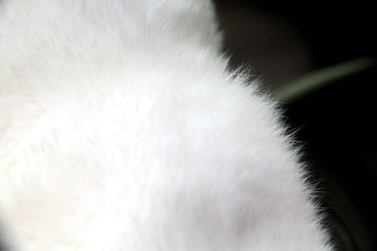 Fashion Genuine Wool With Rabbit Fur Diamond Auto Steering Wheel Covers 14 inch 36CM - Black