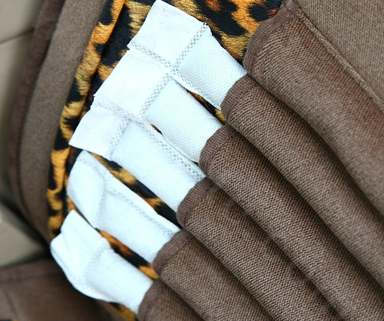 Fashion Gold Leopard Print Universal Car Seat Cushion PU Leather Velvet 10pcs Set - Brown