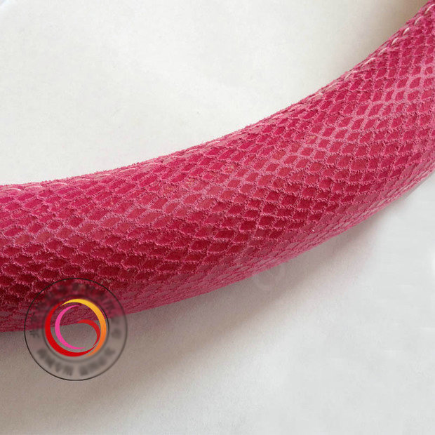 Fashion Women Genuine Leather Snake Skin Car Steering Wheel Covers 15 inch 38CM - Rose