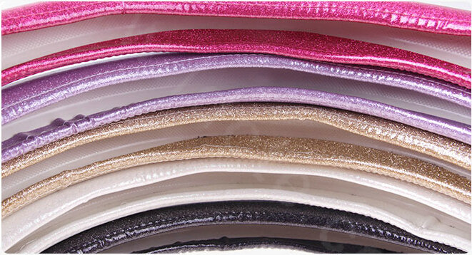 Fashion Women Glitter PU Leather Car Steering Wheel Covers 15 inch 38CM - Gold