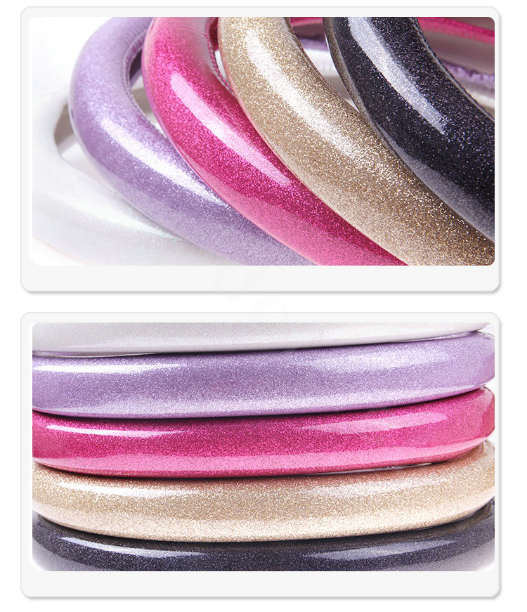 Fashion Women Glitter PU Leather Car Steering Wheel Covers 15 inch 38CM - Rose