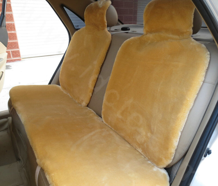 Flower Pattern Winter Short Plush Auto Cushion Universal Car Seat Covers 5pcs Sets - Camel