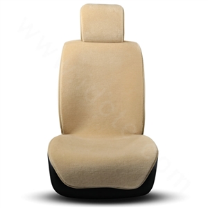 High-Grade Genuine Pure Wool Auto Cushion Universal Car Seat Covers 11pcs Sets - Beige