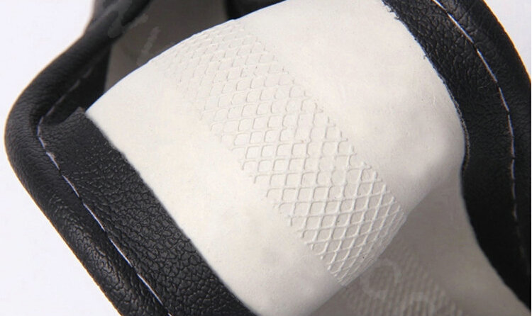 High Quality Classic Plaid PU Leather Automobile Steering Wheel Covers 15 inch 38CM - Black Coffee