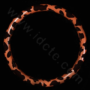 High Quality Milk Cow Print PU Leather Car Steering Wheel Covers 15 inch 38CM - Brown