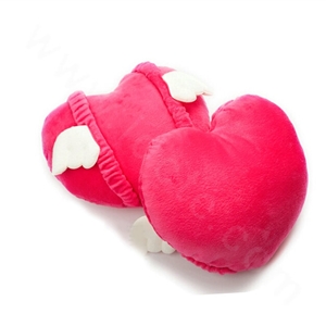 High Quality Women Heart Angel Plush Auto Neck Safety Pillow Car Accessories 2pcs - Rose