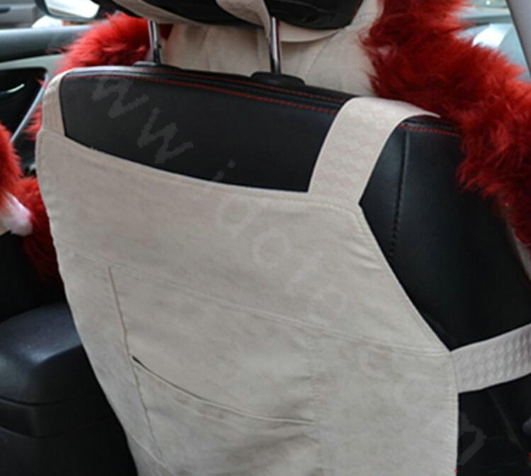 High Quality Wool Auto Cushion Universal Genuine Sheepskin Car Seat Covers 4pcs Sets - Coffee