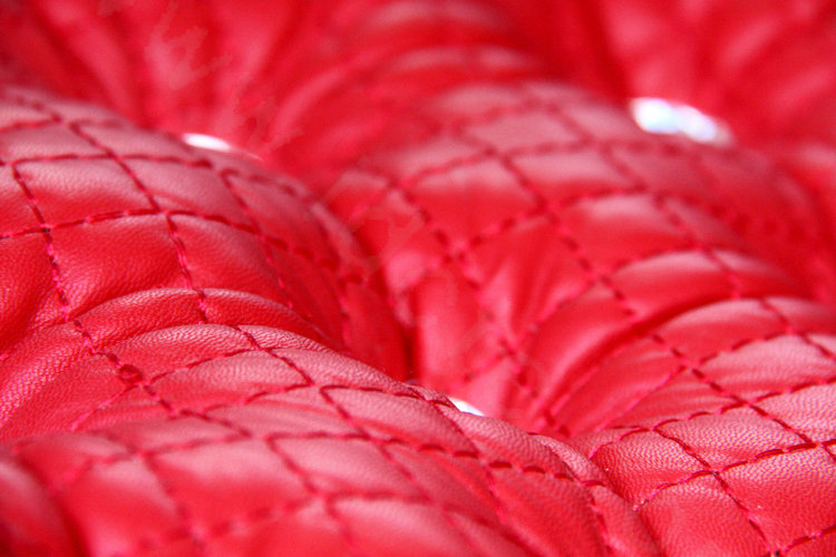 Luxury Diamond Universal Car Seat Cushion Women Bubble Leather Auto Pad 1pcs - Red