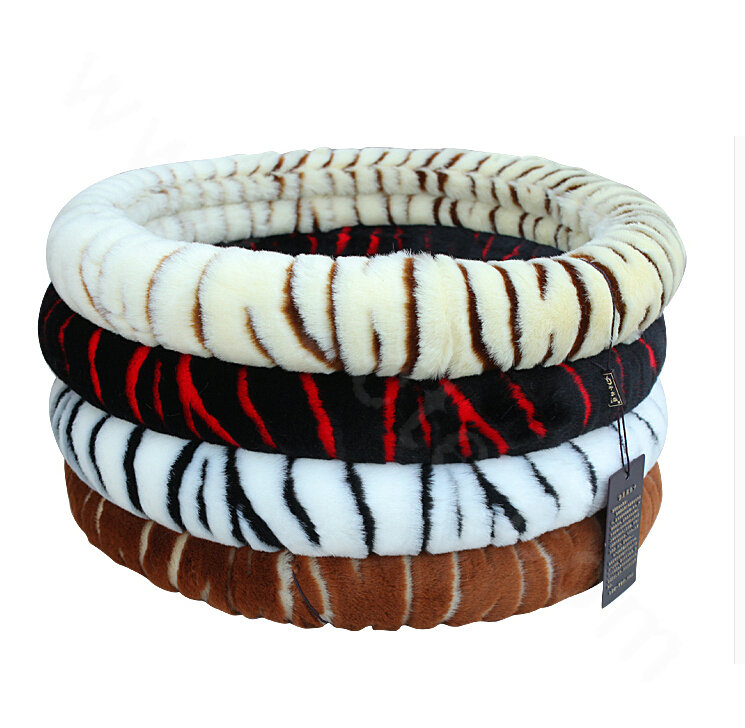 Luxury Fashion Zebra Winter Plush Car Steering Wheel Covers 15 inch 38CM - Beige