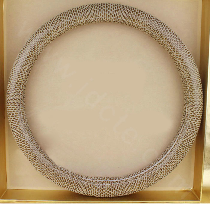 Luxury Genuine Leather Real Snake Skin Car Steering Wheel Covers 15 inch 38CM - Beige