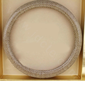 Luxury Genuine Leather Real Snake Skin Car Steering Wheel Covers 15 inch 38CM - Beige