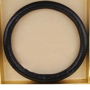 Luxury Genuine Leather Real Snake Skin Car Steering Wheel Covers 15 inch 38CM - Black