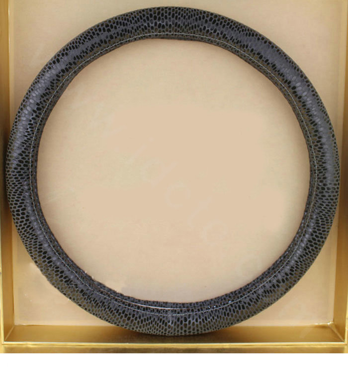Luxury Genuine Leather Real Snake Skin Car Steering Wheel Covers 15 inch 38CM - Gray