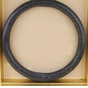 Luxury Genuine Leather Real Snake Skin Car Steering Wheel Covers 15 inch 38CM - Gray