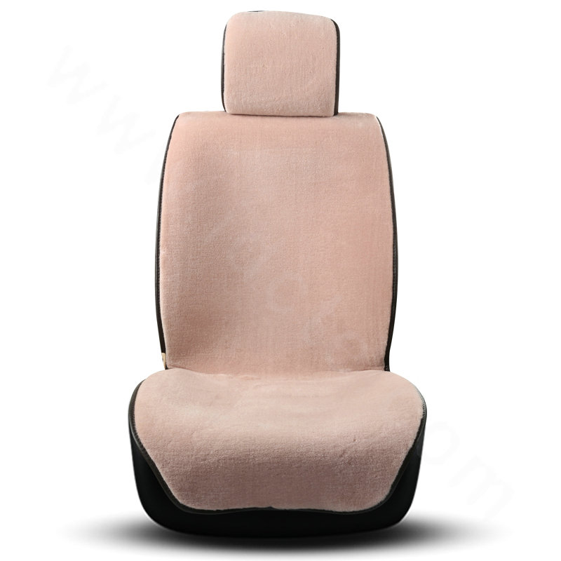 Luxury Genuine Wool Auto Cushion Women Business Universal Car Seat Covers 11pcs Sets - Camel