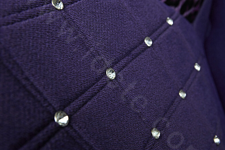 Luxury Leopard Print Female Diamond Universal Car Seat Cushion PU Velvet 10pcs Set - Purple