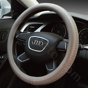 Man Business Snake Genuine Leather Vehicle Steering Wheel Covers 15 inch 38CM - Gray