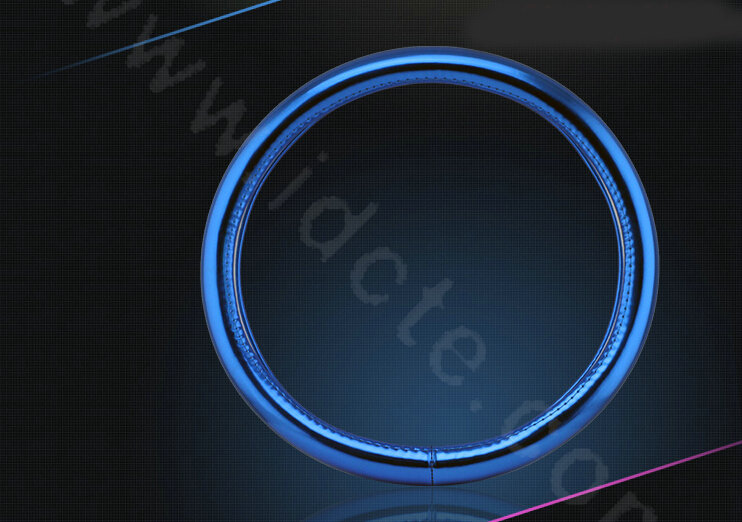 Personality Plating PU Leather Car Steering Wheel Covers 15 inch 38CM - Blue