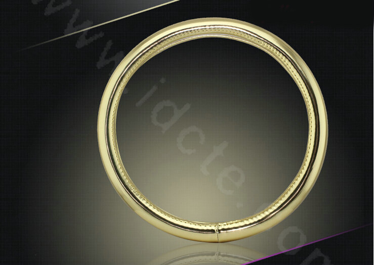 Personality Plating PU Leather Car Steering Wheel Covers 15 inch 38CM - Gold