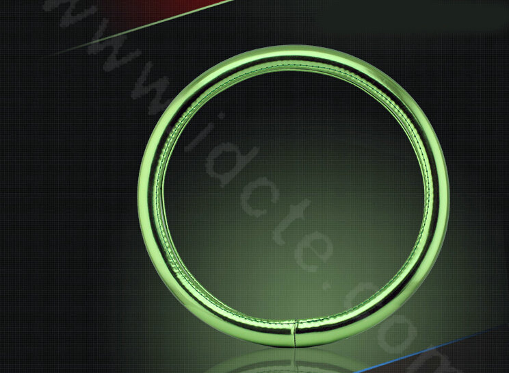 Personality Plating PU Leather Car Steering Wheel Covers 15 inch 38CM - Green