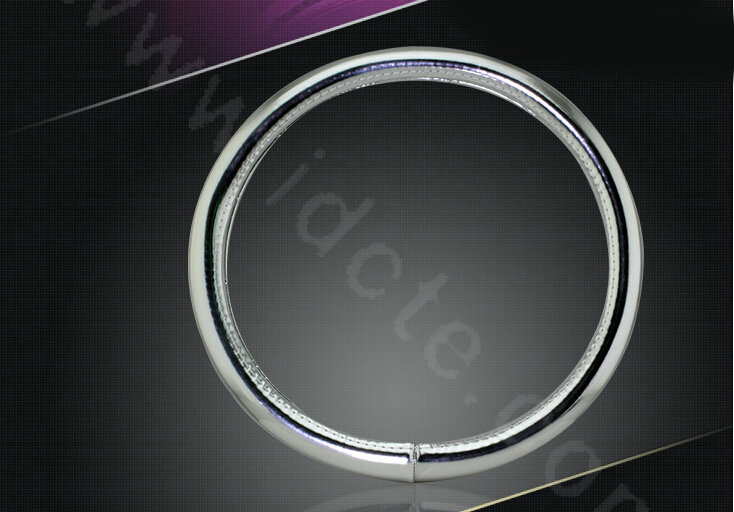 Personality Plating PU Leather Car Steering Wheel Covers 15 inch 38CM - Silver