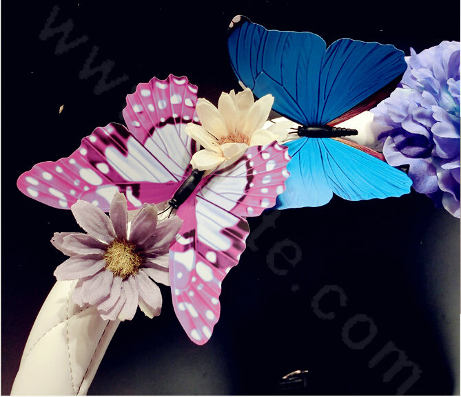 Romantic Women Butterfly Lily Flower Leather Car Steering Wheel Covers 15 inch 38CM - Black