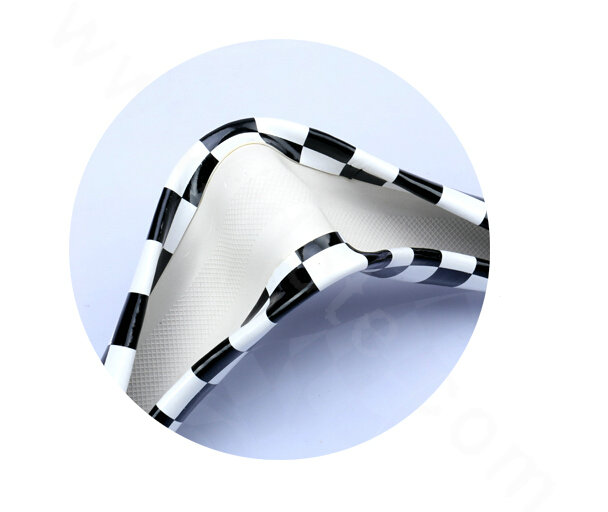 Unique Classic Plaids PU Leather Vehicle Steering Wheel Covers 14 inch 36CM - Black White